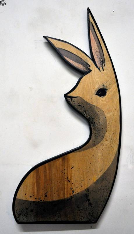 Hand Cut Wood Bunny 6