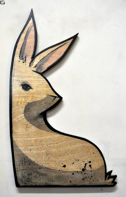 Hand Cut Wood Bunny 7