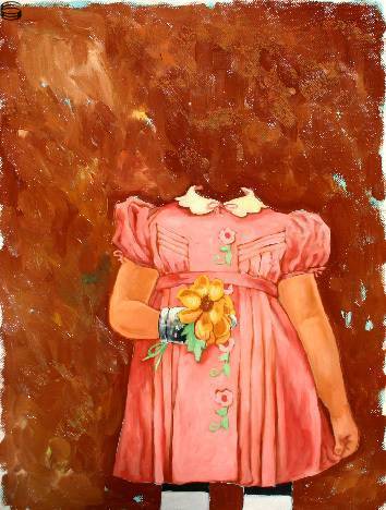 Headless Girl in Pink Dress with Hook and Flowers 05