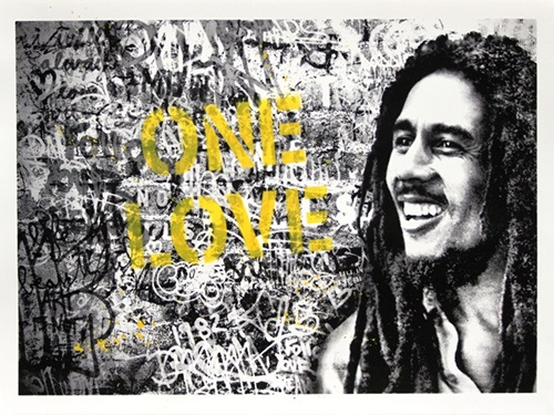 Mr Brainwash - Happy Birthday Bob Marley - One Love - Yellow