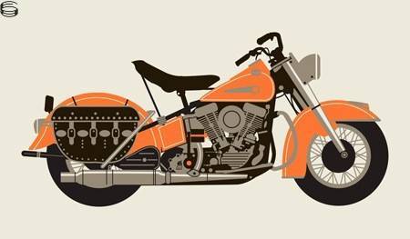 1950 Orange Motorcycle