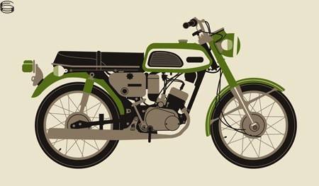1970 Green Motorcycle