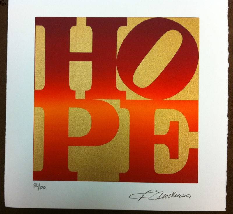 Robert Indiana - Hope - Metallic Red/Gold Edition