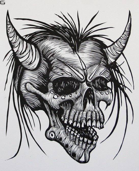 Horned Skull 08