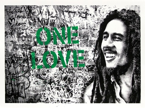 Mr Brainwash - Happy Birthday Bob Marley - One Love - Green