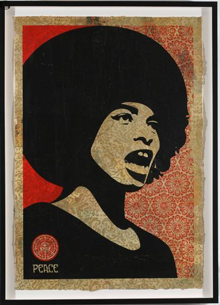 Shepard Fairey - Angela Davis - Hand Painted Edition
