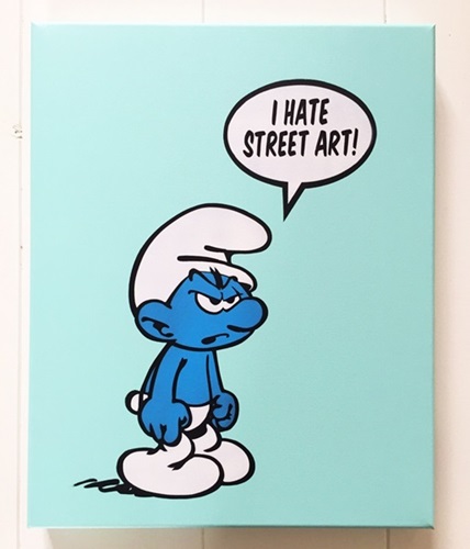 Fake - I Hate Street Art - Aqua Canvas