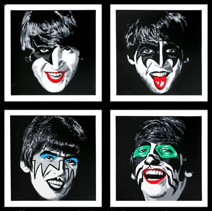 Mr Brainwash - Kiss The Beatles 10 - Screen Print Set Edition