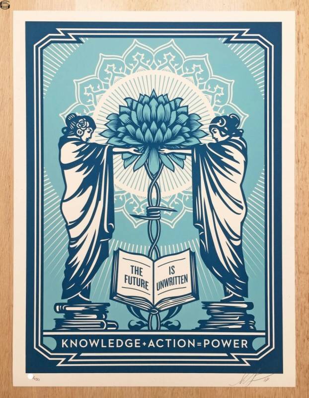 Shepard Fairey - Knowledge + Action - Blue / Blue Edition