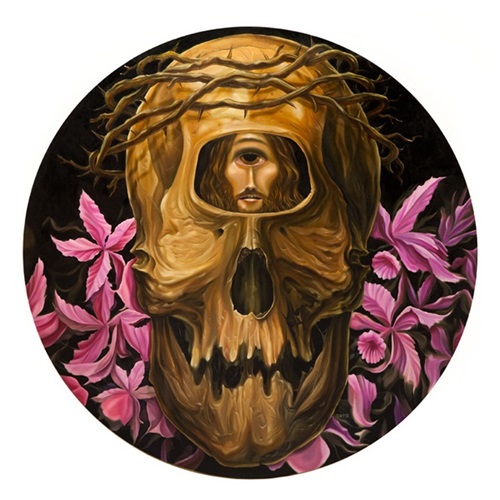 Still Life With Cyclops Skull, Flowers & Jesus