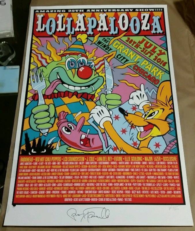 Frank Kozik - Lollapalooza Chicago 16 - S/N Edition