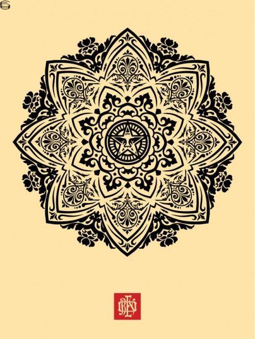 Shepard Fairey - Mandala Ornament 1 - Cream AP Edition