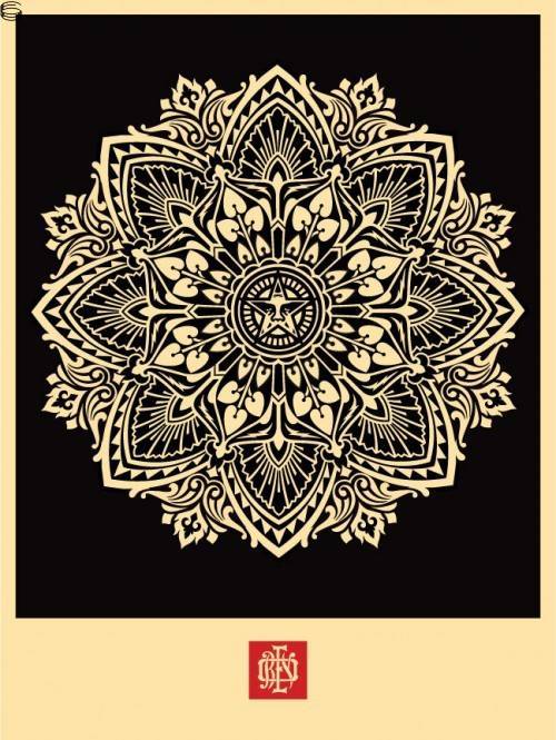 Shepard Fairey - Mandala Ornament 2 - Black Edition