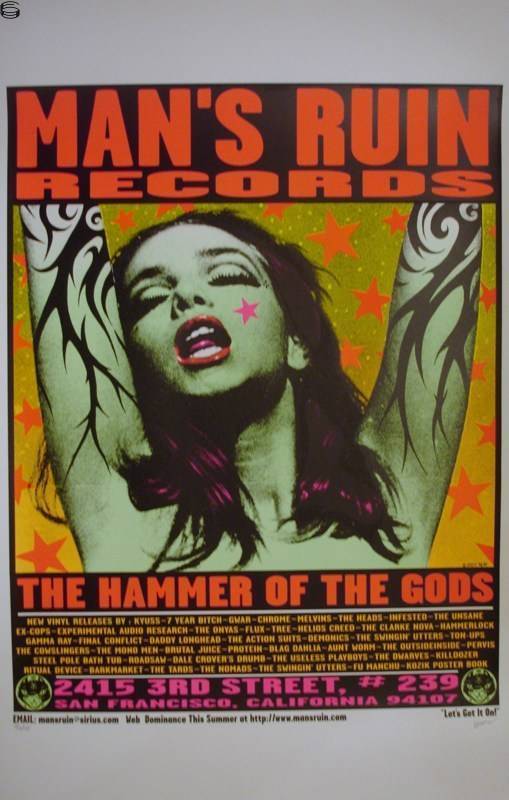 Man's Ruin Records Hammer of the Gods 96 by Frank Kozik | DogStreets
