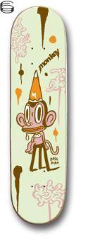 Gary Baseman - Monkey Dunce White Skate Deck 04