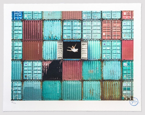 JR - The Ballerina Jumping In Containers, Le Havre, France, 2014