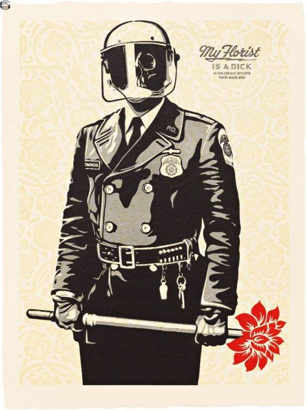 Shepard Fairey - My Florist Is a Dick - Relief Edition