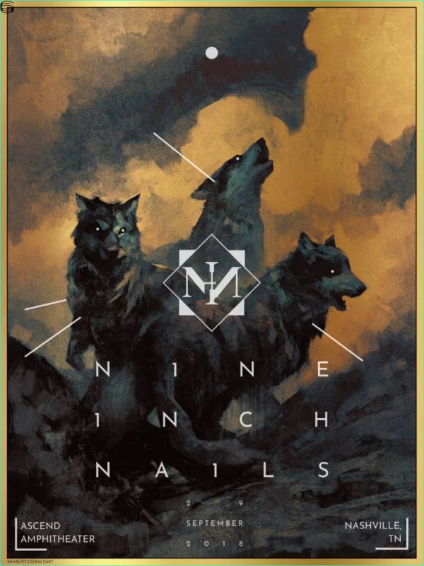 Karl Fitzgerald - Nine Inch Nails Nashville - Gold Foil Artist Edition