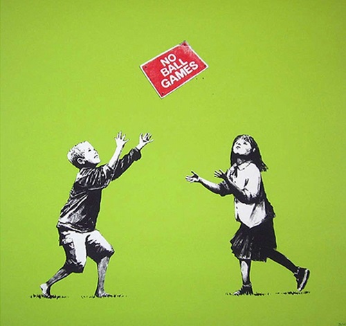 Banksy - No Ball Games - Green