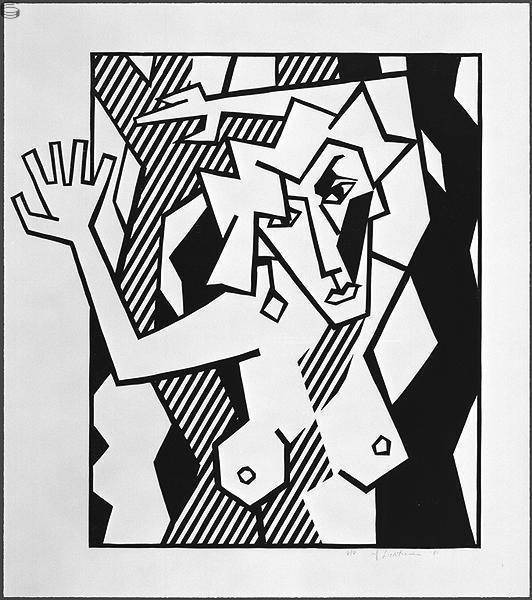 Roy Lichtenstein - Nude in the Woods (C 174) - Black State Edition (C 186)