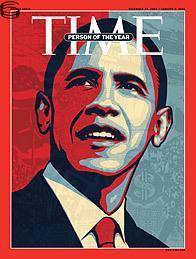 Shepard Fairey - Obama Time Man of the Year 08