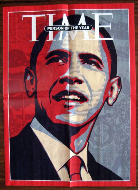 Shepard Fairey - Obama Time Man of the Year 08 - 15 x 20 Pullout Edition