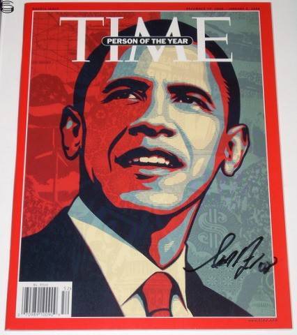 Shepard Fairey - Obama Time Man of the Year 08 - Magazine Signed Edition