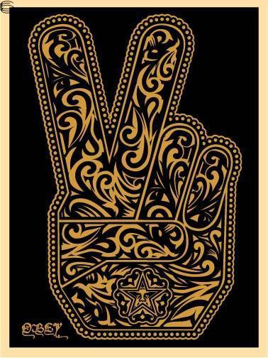 Shepard Fairey - Peace Fingers