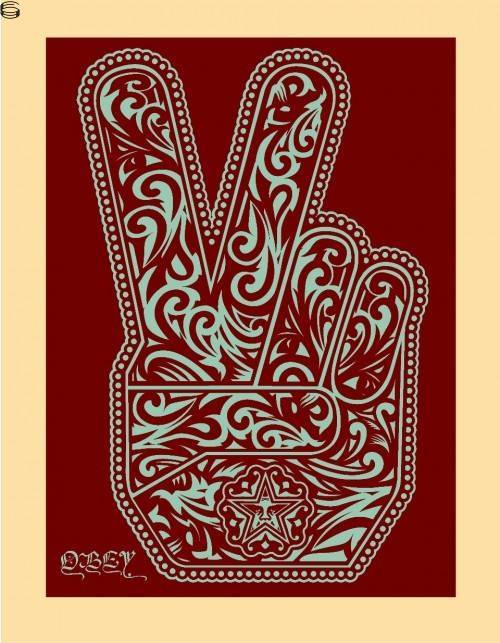 Shepard Fairey - Peace Fingers - Poster Child Edition