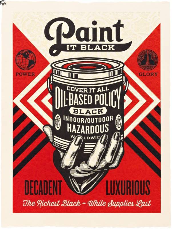 Shepard Fairey - Paint It Black - Relief Edition