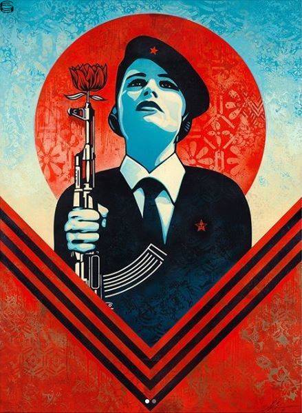 Shepard Fairey - Peace Guard 2 - Mixed Media Edition