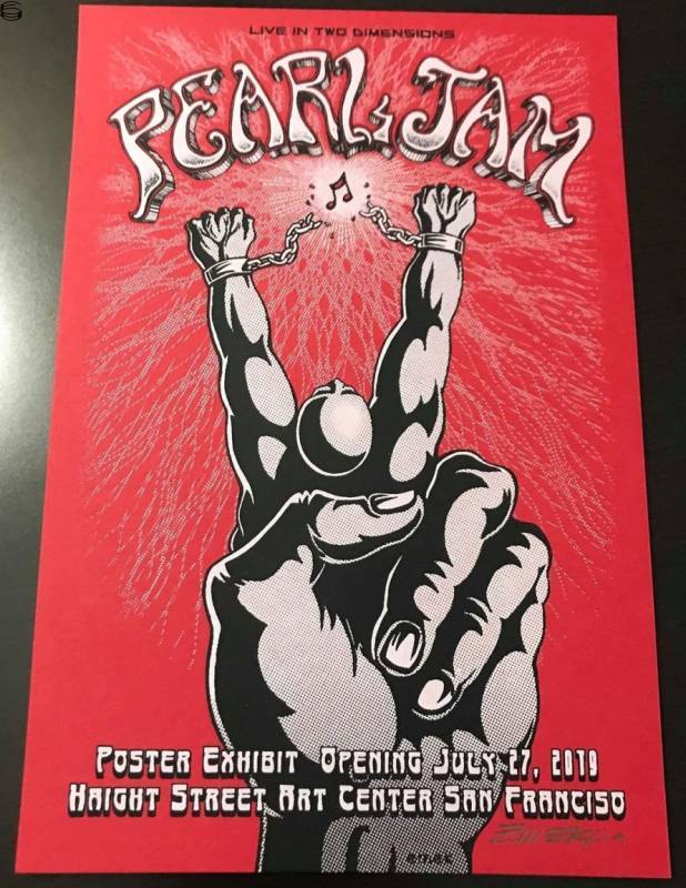 Pearl Jam: Live in Two Dimensions Handbill