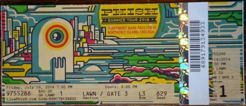 Phish Ticket Chicago 07/18 14