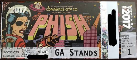 Phish Ticket Commerce City 9/1