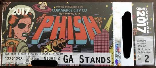 Phish Ticket Commerce City 9/2