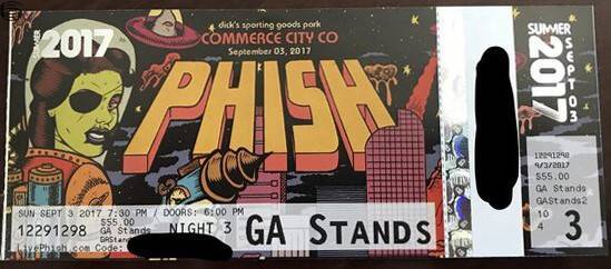 Phish Ticket Commerce City 9/3