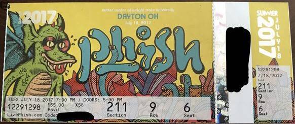 Phish Ticket Dayton 07/18