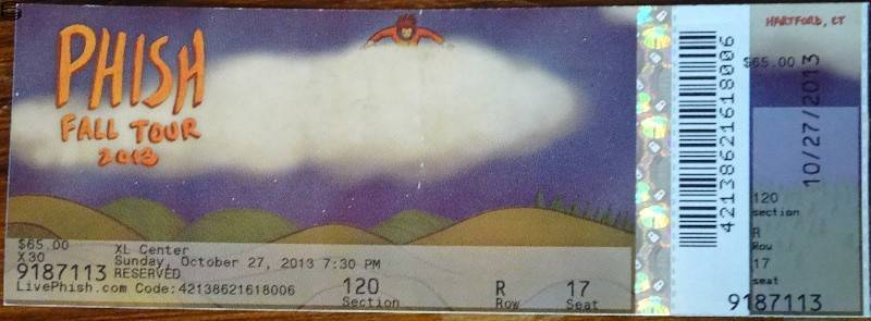 Phish Ticket Hartford 10/27 13