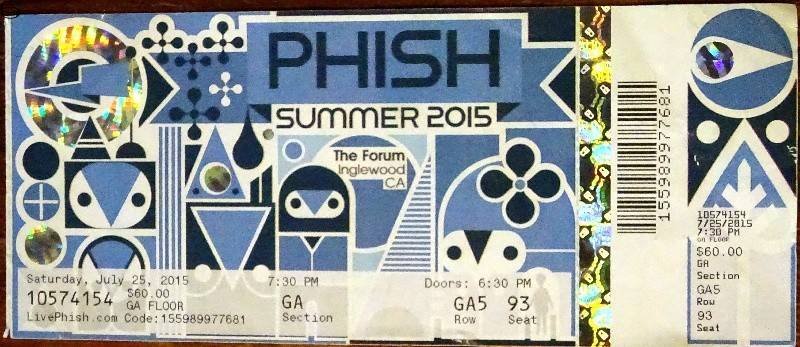 Phish Ticket Inglewood 07-25 15