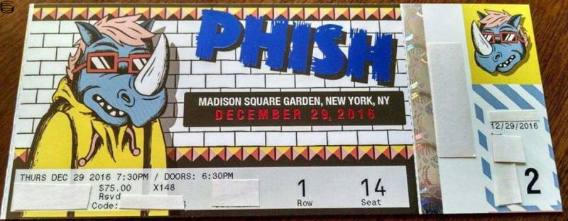 Phish Ticket NYC 12/29