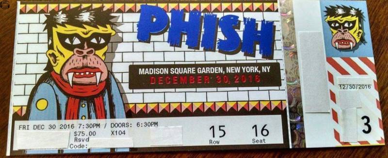 Phish Ticket NYC 12/30