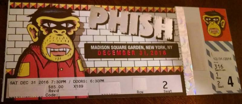 Phish Ticket NYC 12/31