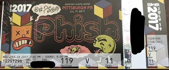 Phish Ticket Pittsburgh