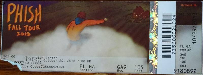 Phish Ticket Reading 10/29 13