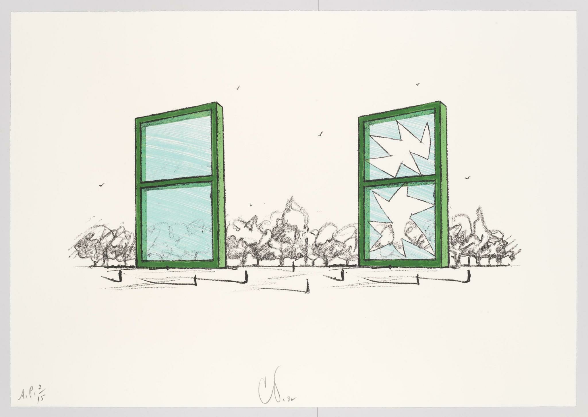 Proposal for Civic Monument in Form of Two Windows