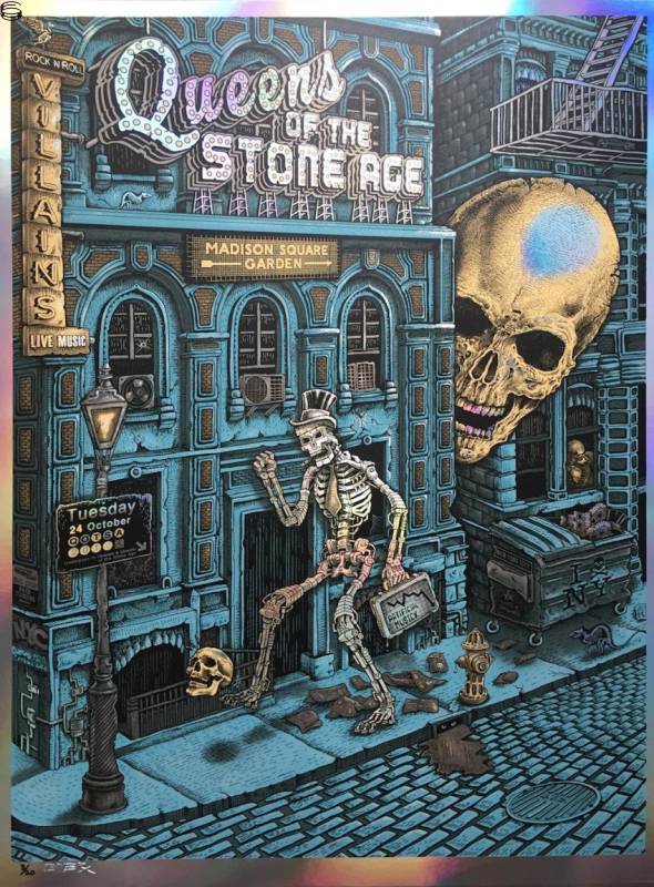 Emek - Queens of the Stone Age New York City 17 - Blue Foil Edition