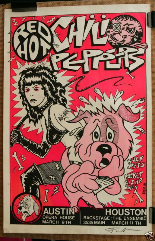 Red Hot Chili Peppers Buck Pets Austin / Houston 89 by Frank Kozik