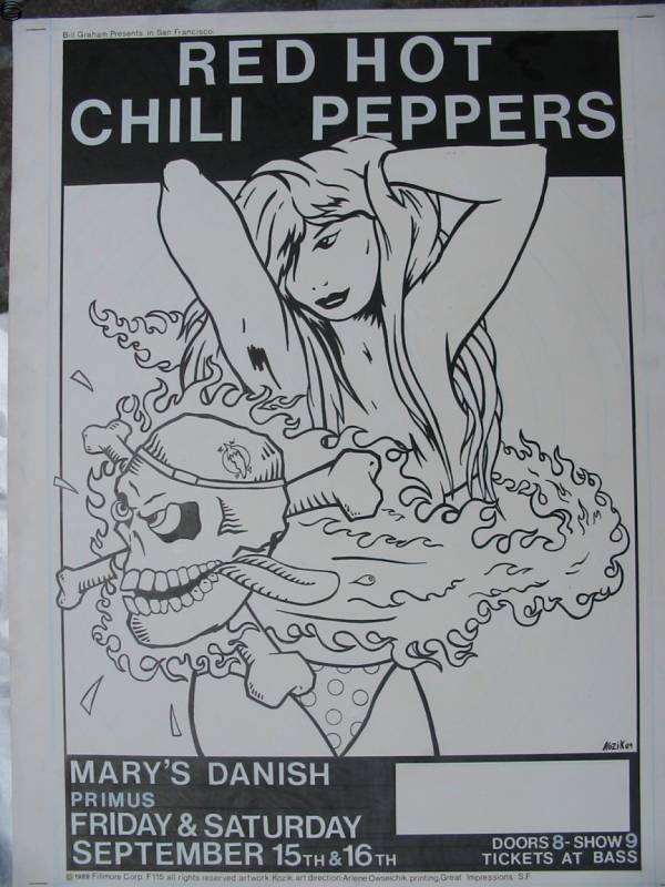 Red Hot Chili Peppers San Francisco 89 by Frank Kozik | DogStreets