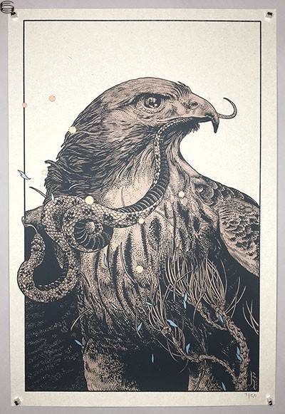 Richey Beckett - Red-Tailed Hawk with Snake - Print Edition