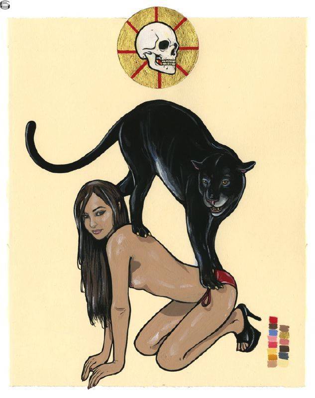 Seque #103 (Sasha Grey with Skull & Panther)